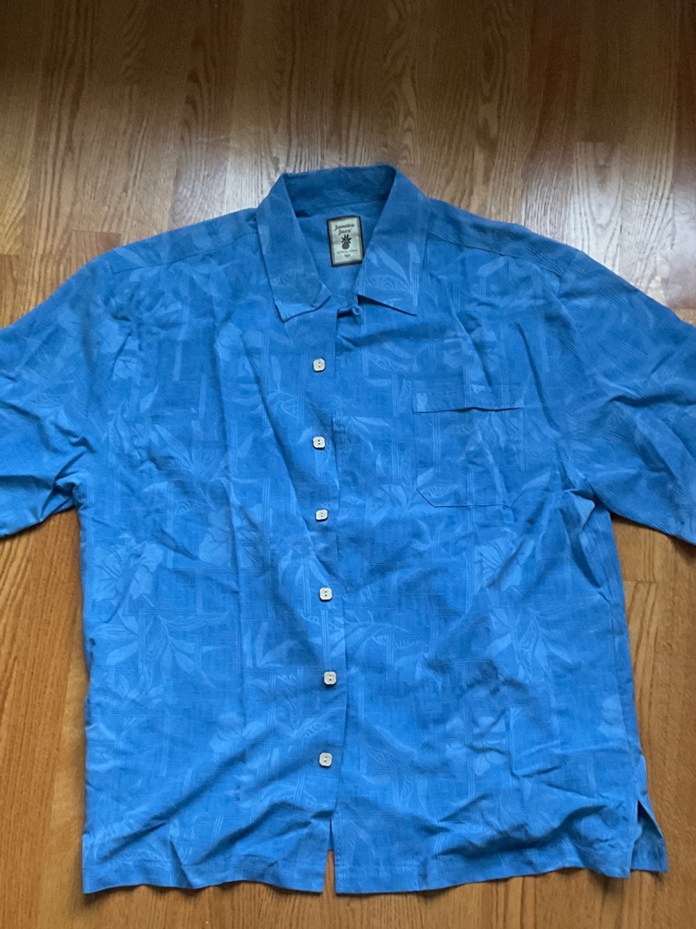 Jamaica Jaxx Soft Blue Short Sleeve with Button-Down Shirt